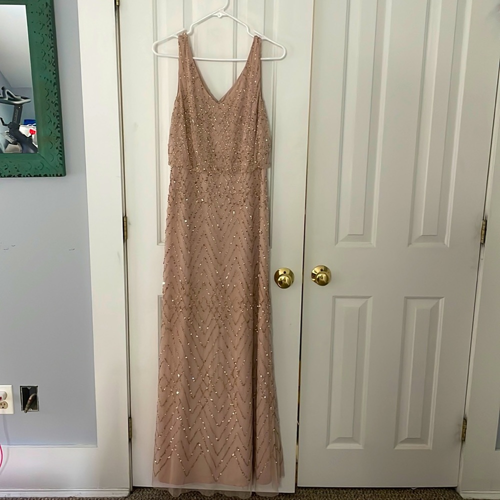 BHLDN bridesmaid dress with jewel detail.